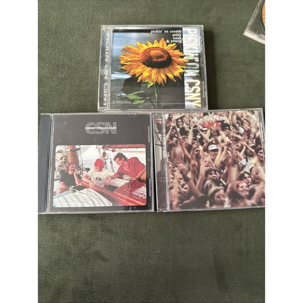 Lot Of 3 Crosby Nash CDs: CSN, Pickin On Crosby Stills Nash & Young, Live